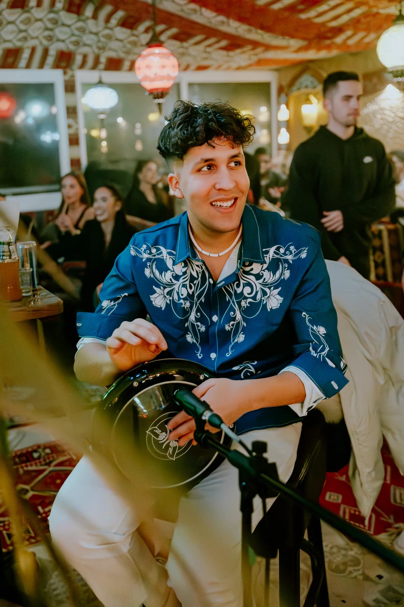 Slimen Marcell playing darbuka at Habibi